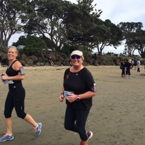 Alison and Sarah Orewa Beach Half Marathon Apr 15